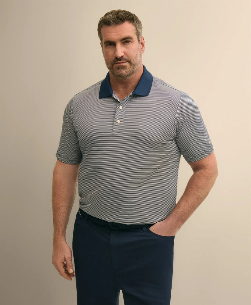 Men Performance Series Big & Tall Microstripe Polo Shirt