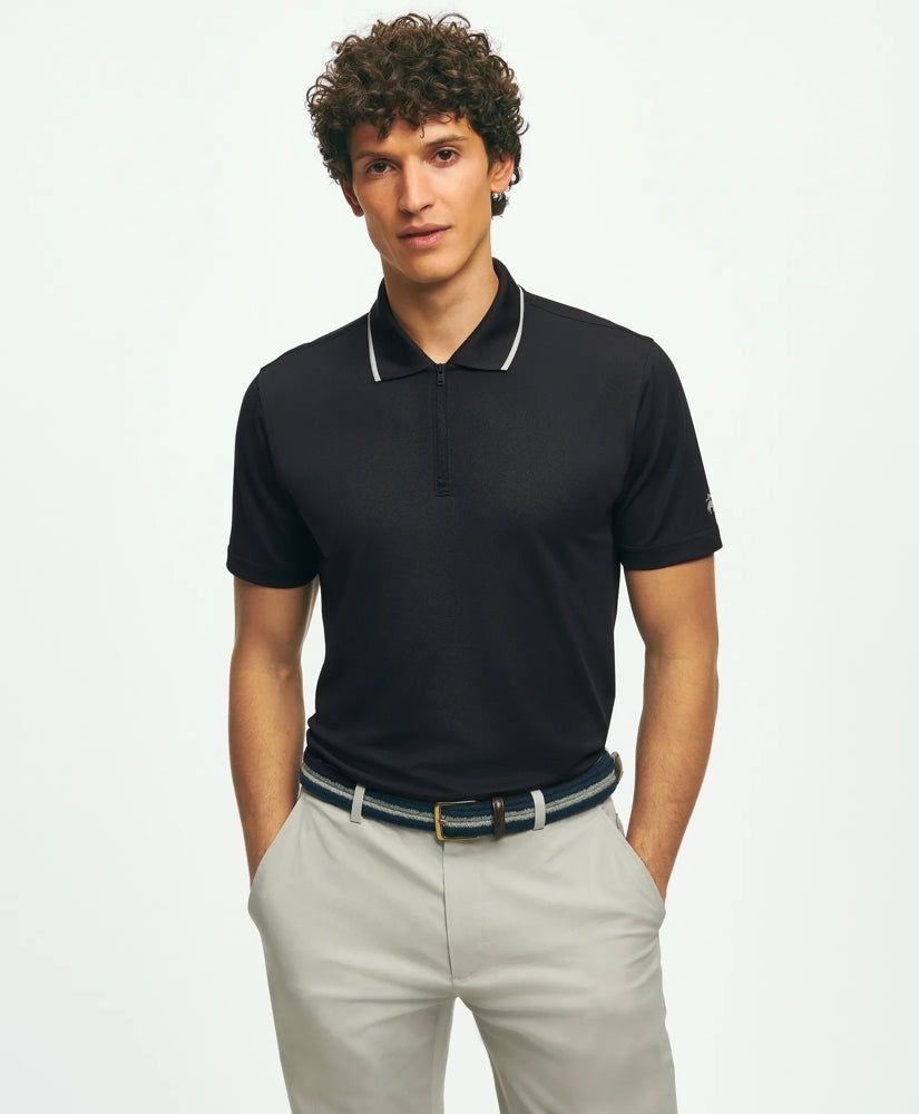Men Performance Series Quarter-Zip Pique Polo Shirt - Brooks Brothers Near me
