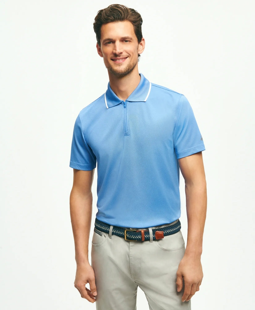 Men Performance Series Quarter-Zip Pique Polo Shirt - Brooks Brothers Near me