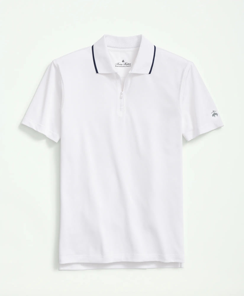 Men Performance Series Quarter-Zip Pique Polo Shirt - Brooks Brothers Near me