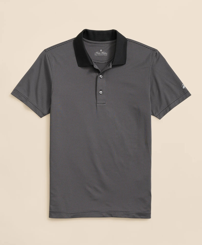 Men Performance Series Micro Stripe Jersey Polo Shirt - Brooks Brothers Discount