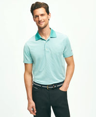 Men Performance Series Micro Stripe Jersey Polo Shirt - Brooks Brothers Discount