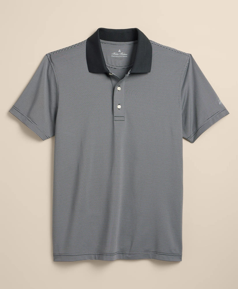 Men Performance Series Micro Stripe Jersey Polo Shirt - Brooks Brothers Discount
