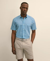 Men Performance Series Stretch Polo Button-Down Collar, Tartan Sport Shirt