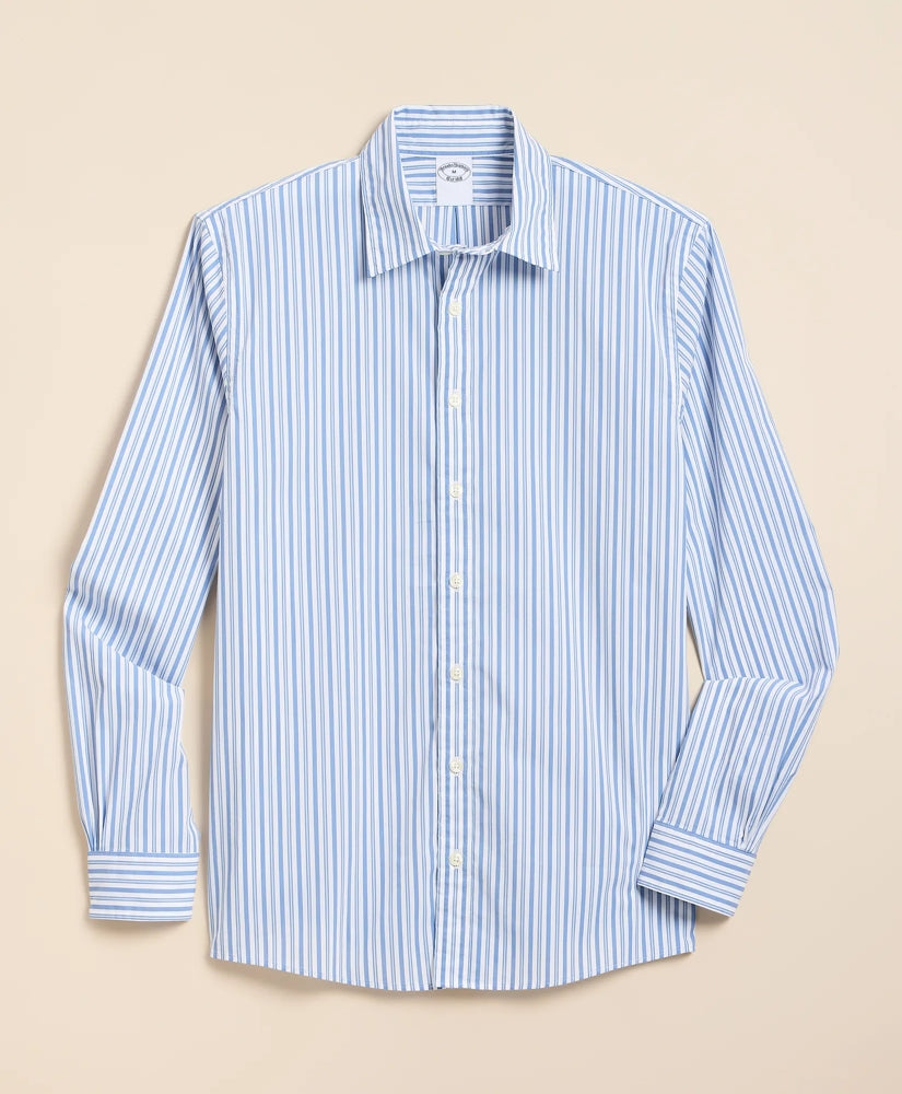 Men Performance Series Stretch Spread Collar, Striped Sport Shirt - Brooks Brothers US