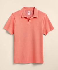 Men Cotton Pique Garment-Dyed Johnny Collar Polo Shirt - Brooks Brothers US