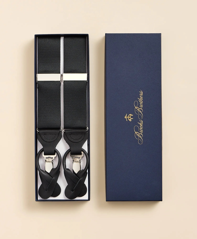 Men Solid Pique Suspenders - Brooks Brothers Outlet