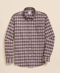 Sale Portuguese Flannel Polo Button Down Collar, Multi-Check Shirt - Brooks Brothers US