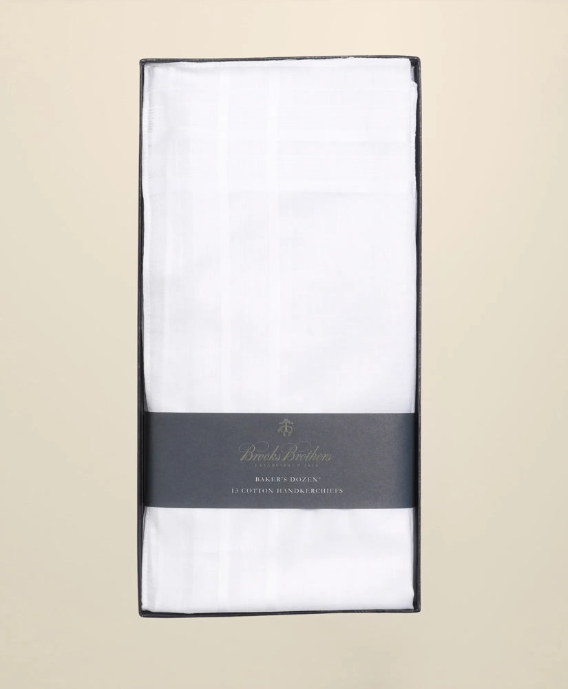 Men Pure Cotton Handkerchiefs-Set of 13 - Brooks Brothers Gift
