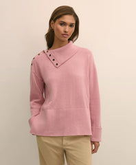 Sale Relaxed Wool-Blend Foldover Snap Collar Sweater - Brooks Brothers Online