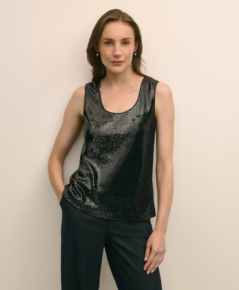 Sale Sequin Scoop Neck Sleeveless Top - Brooks Brothers sale
