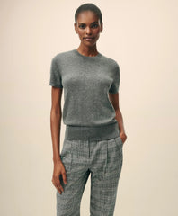 Women Short-Sleeve Shell Sweater in Cashmere - Brooks Brothers Discount