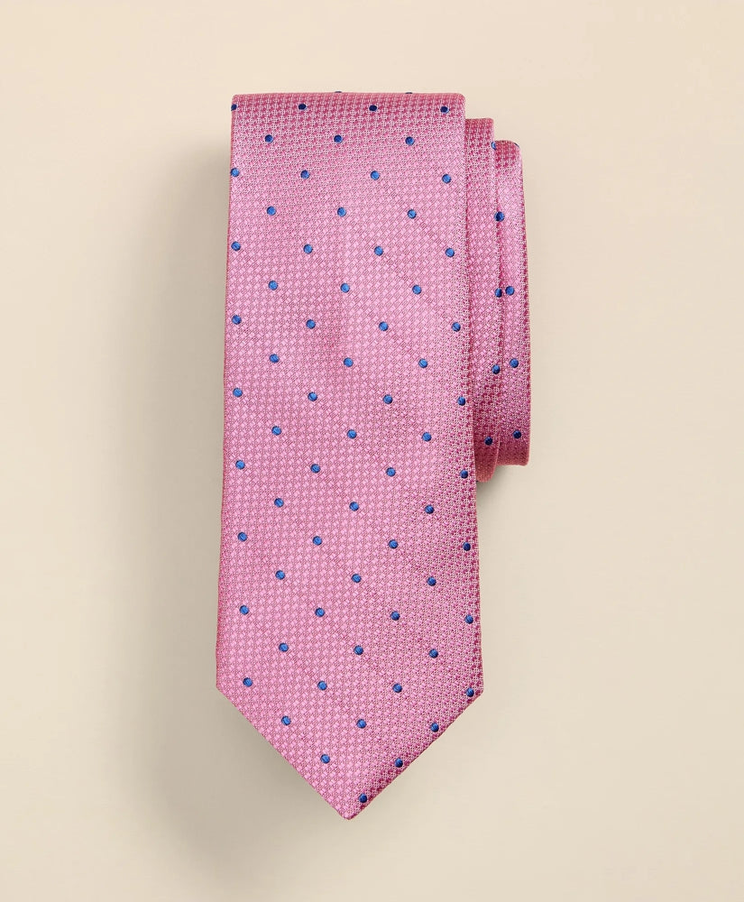 Men Silk Basketweave Dot Tie - Brooks Brothers Online