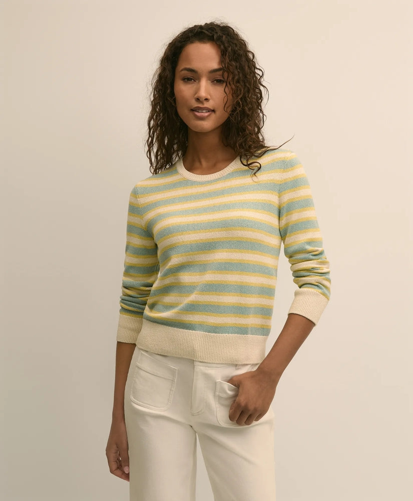 Women Silk Blend Relaxed Stripe Sweater - Brooks Brothers
