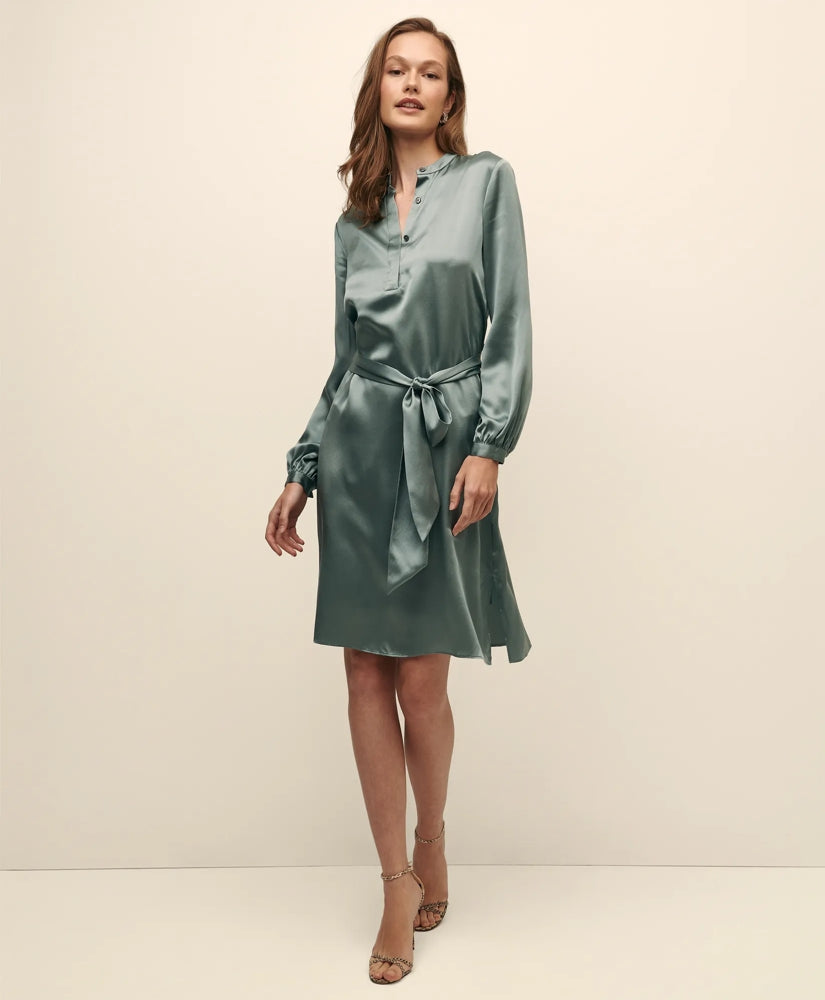 Sale Silk Charmeuse Shift Dress - Brooks Brothers US