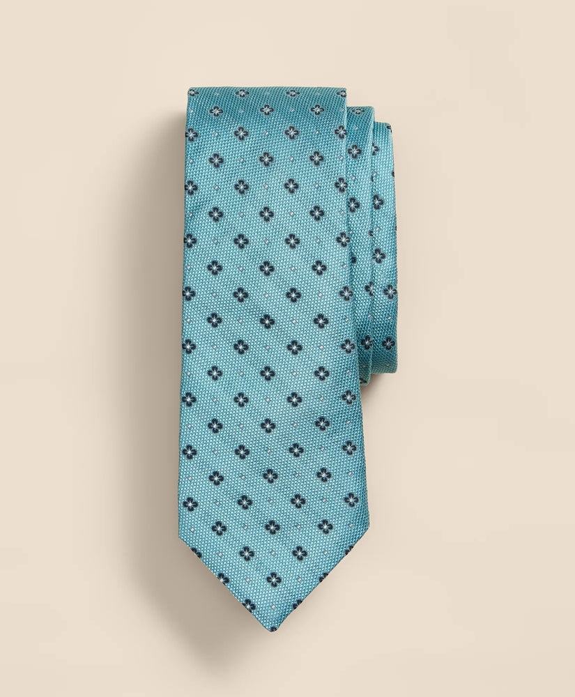 Men Silk Flower Dot Foulard Tie - Brooks Brothers sale