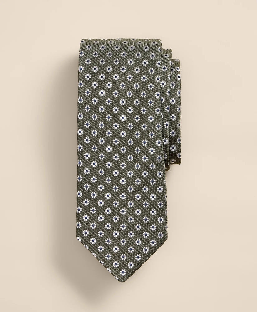 Men Silk Flower Foulard Tie - Brooks Brothers US
