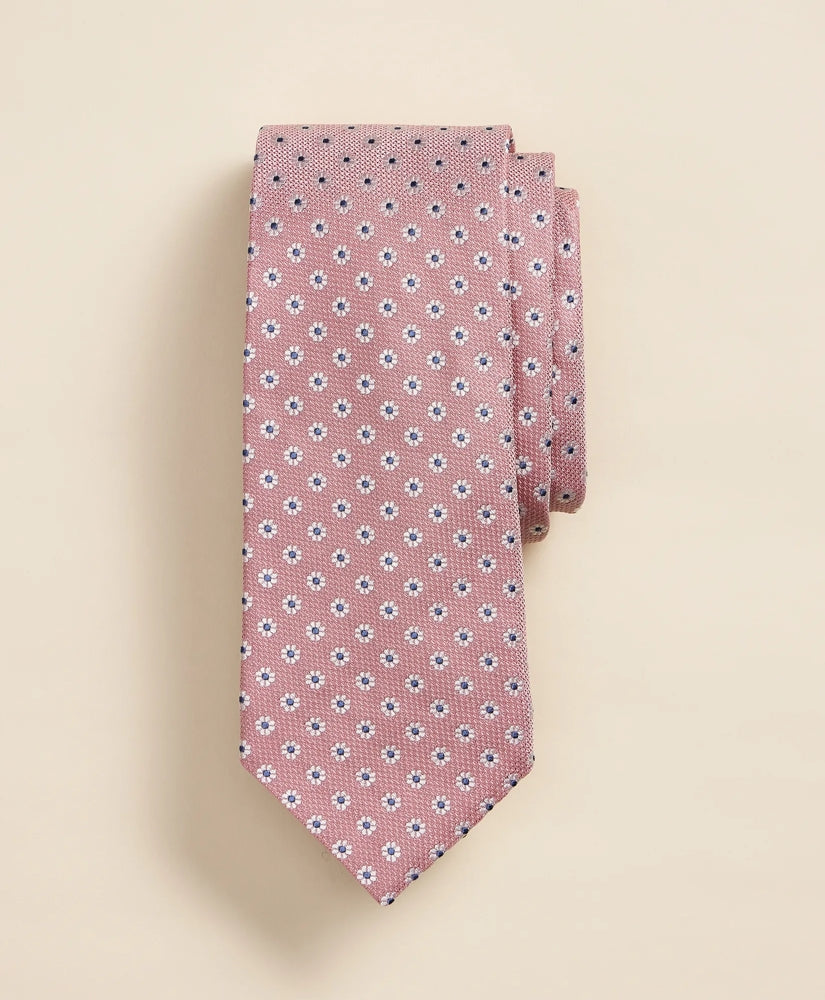 Men Silk Flower Foulard Tie - Brooks Brothers US