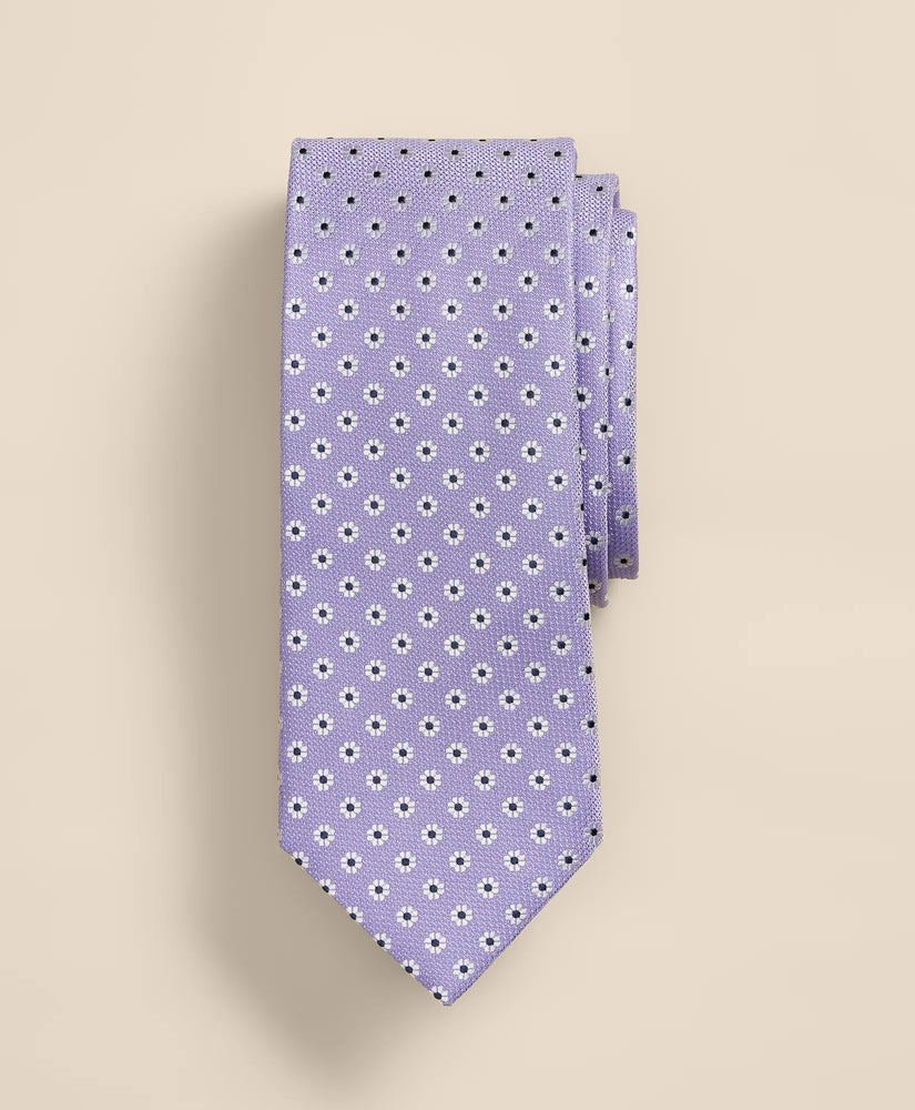Men Silk Flower Foulard Tie - Brooks Brothers US