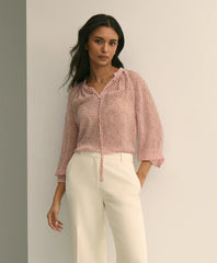 Sale Silk Georgette Heart-Motif Peasant Blouse - Brooks Brothers Gift