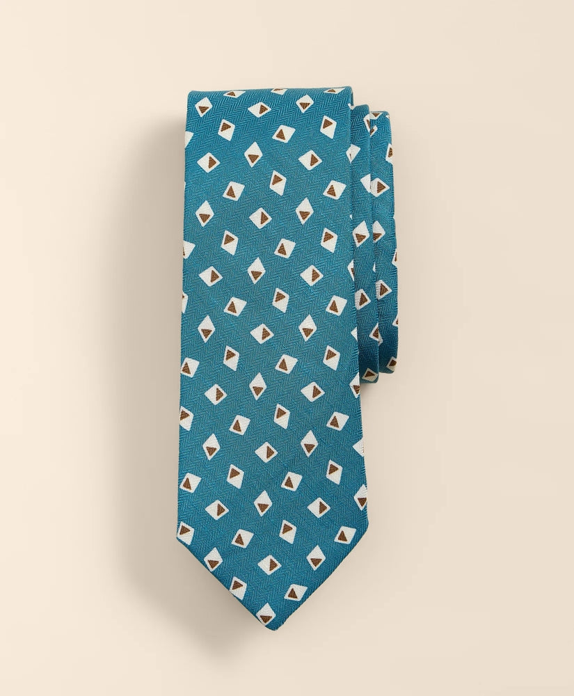 Men Silk-Linen Diamond Tie - Brooks Brothers US