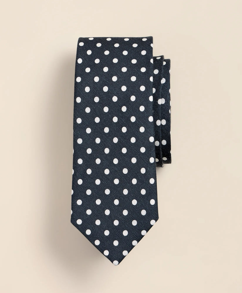 Men Linen-Silk Dot Tie - Brooks Brothers On sale