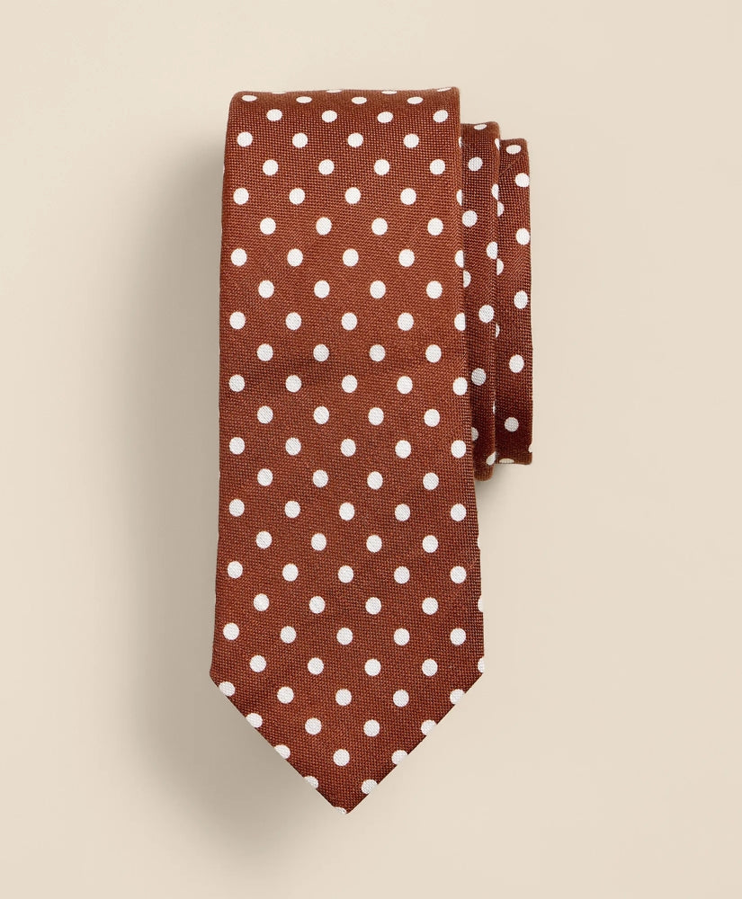 Men Linen-Silk Dot Tie - Brooks Brothers On sale