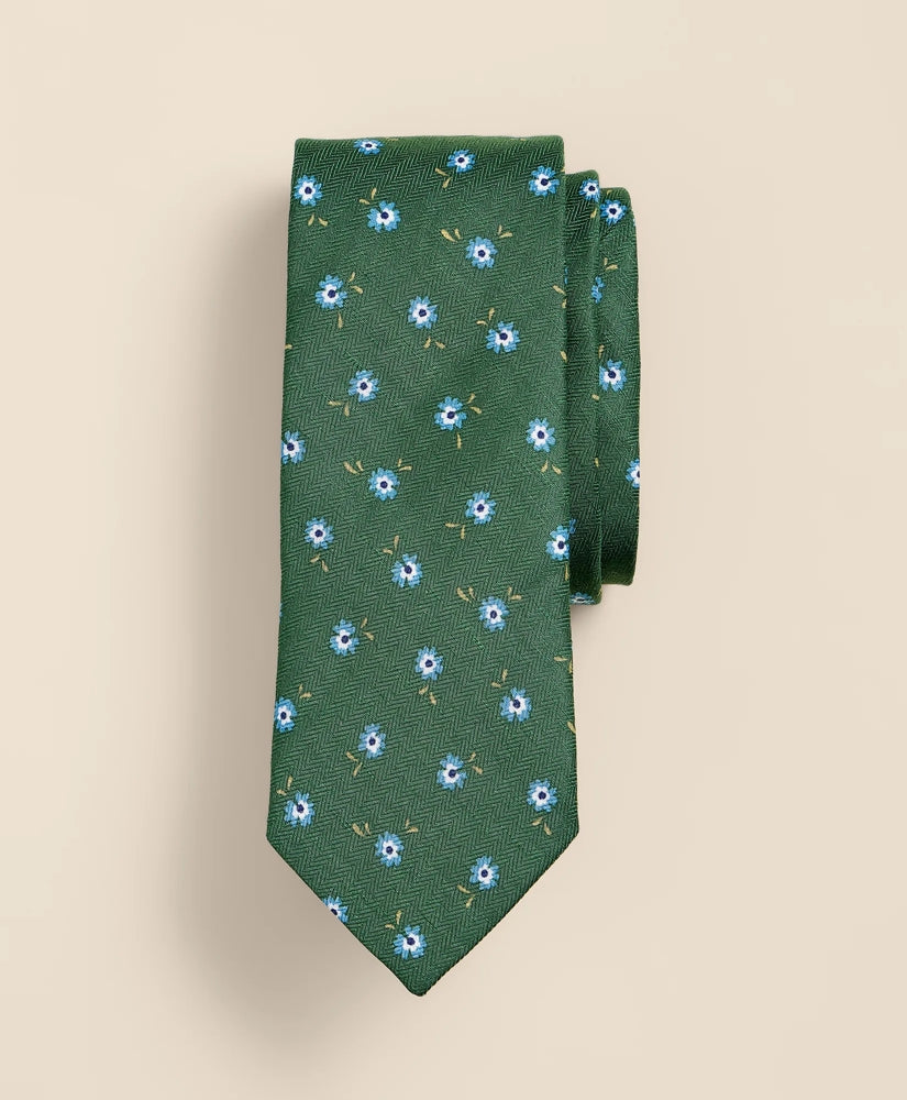 Men Silk-Linen Flower Tie - Brooks Brothers sale