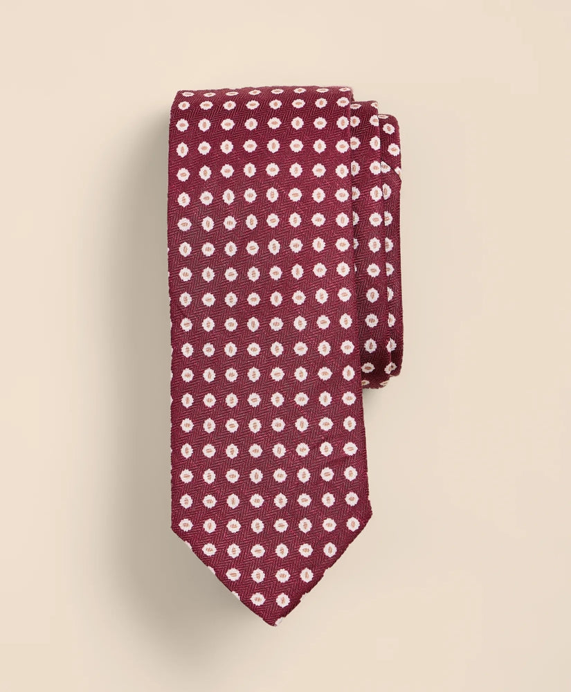 Men Silk Linen Flower Tie - Brooks Brothers US