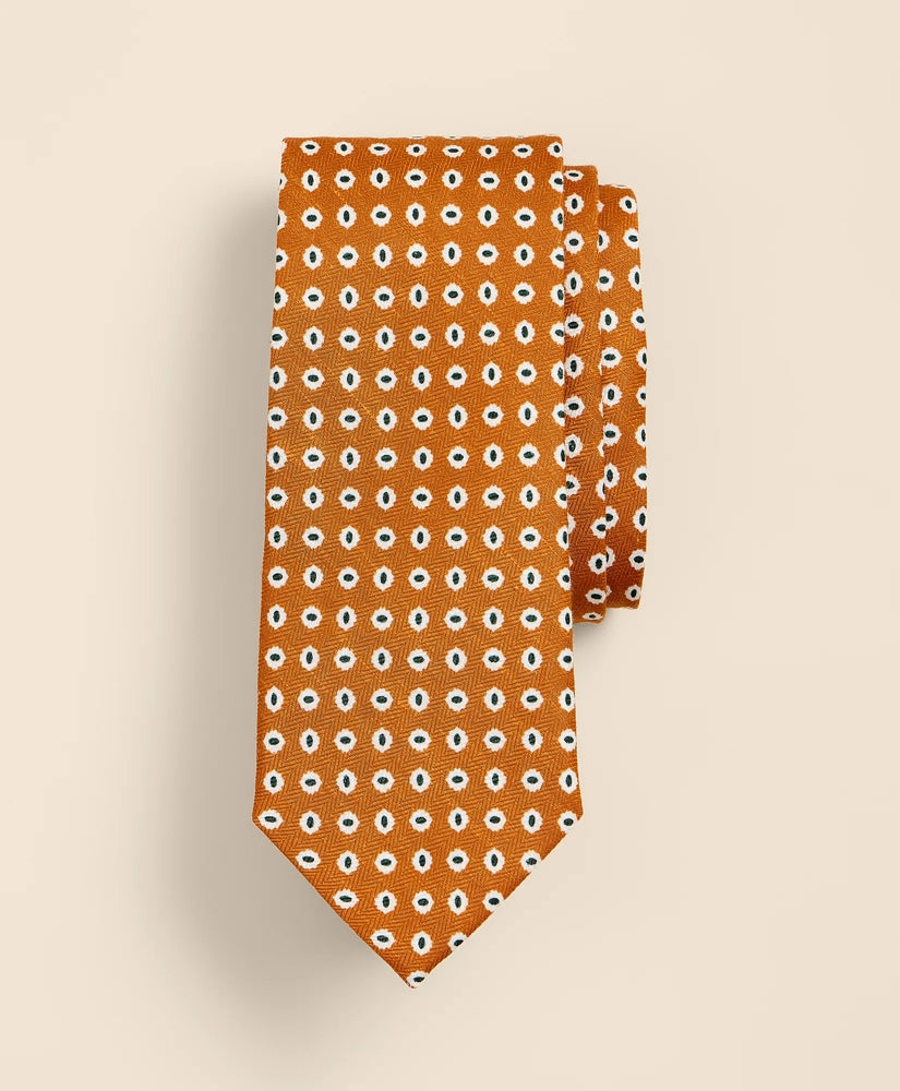 Men Silk Linen Flower Tie - Brooks Brothers US