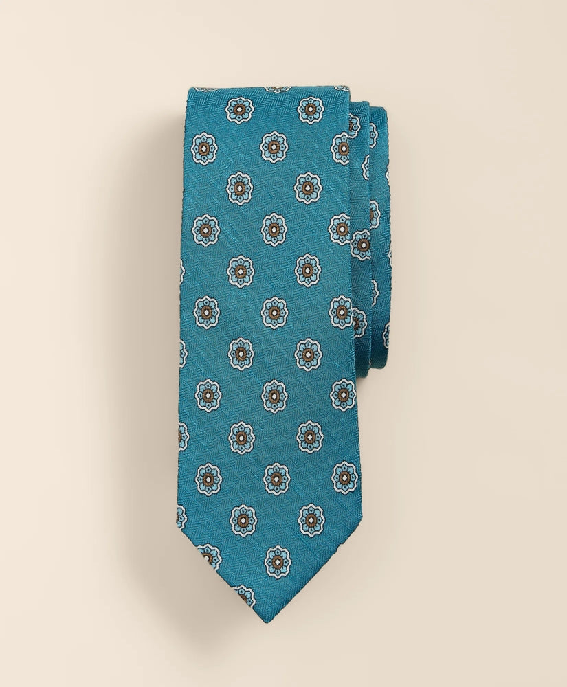 Men Silk-Linen Foulard Tie - Brooks Brothers Online