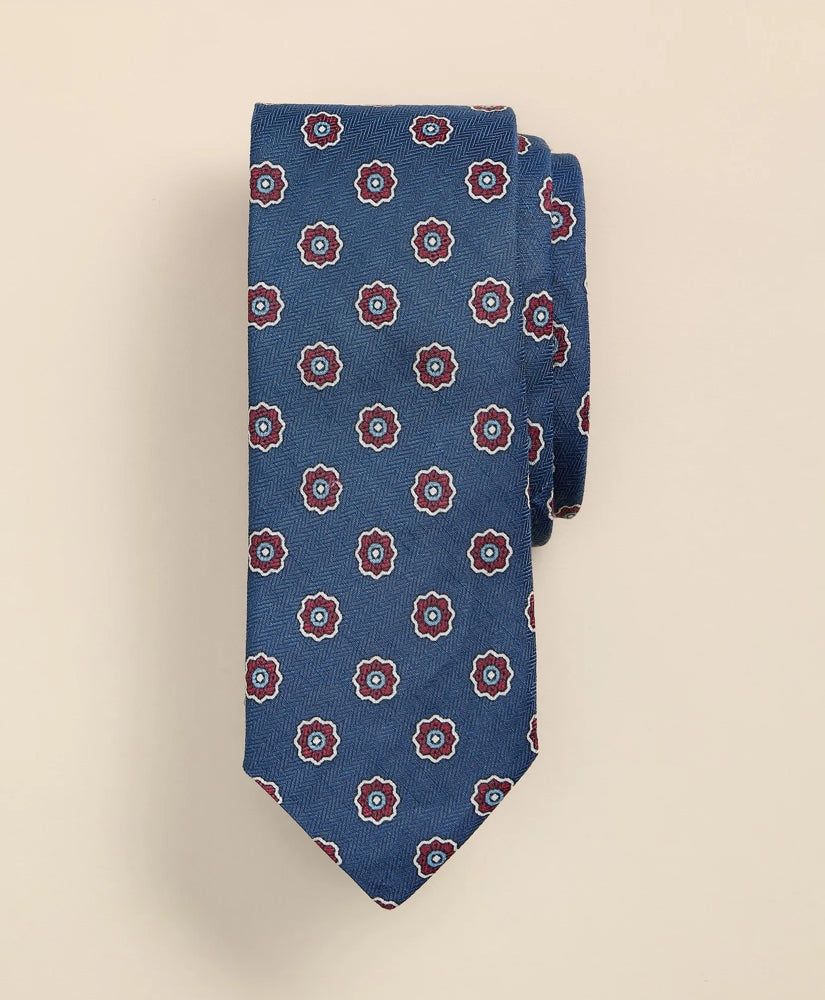 Men Silk-Linen Foulard Tie - Brooks Brothers Online