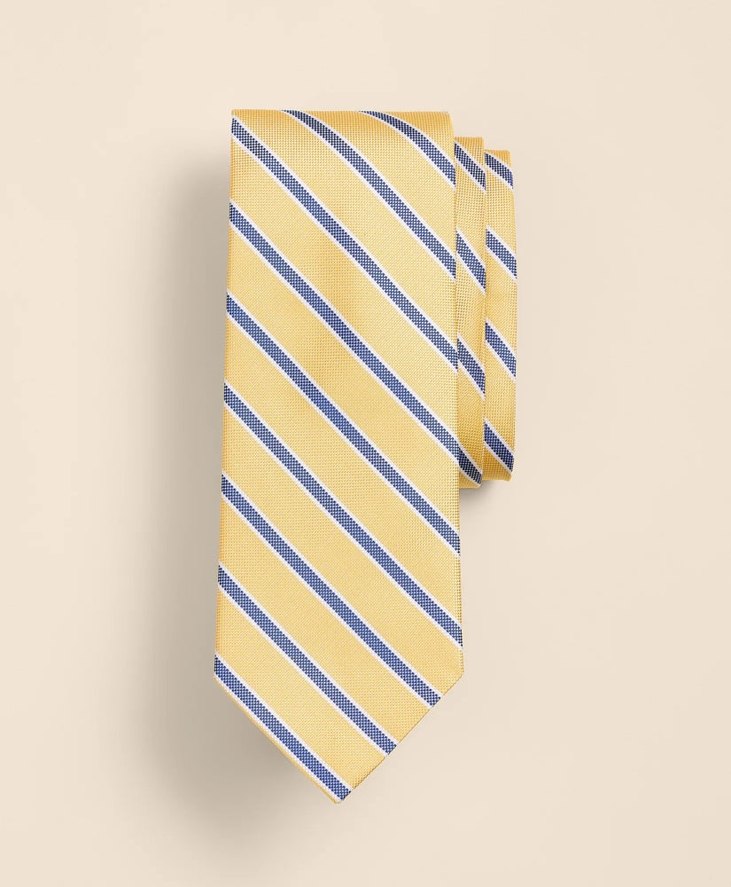 Men Silk Oxford-Weave Outline Stripe Tie - Brooks Brothers Outlet