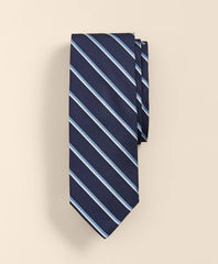 Men Silk Oxford-Weave Stripe Tie - Brooks Brothers Discount