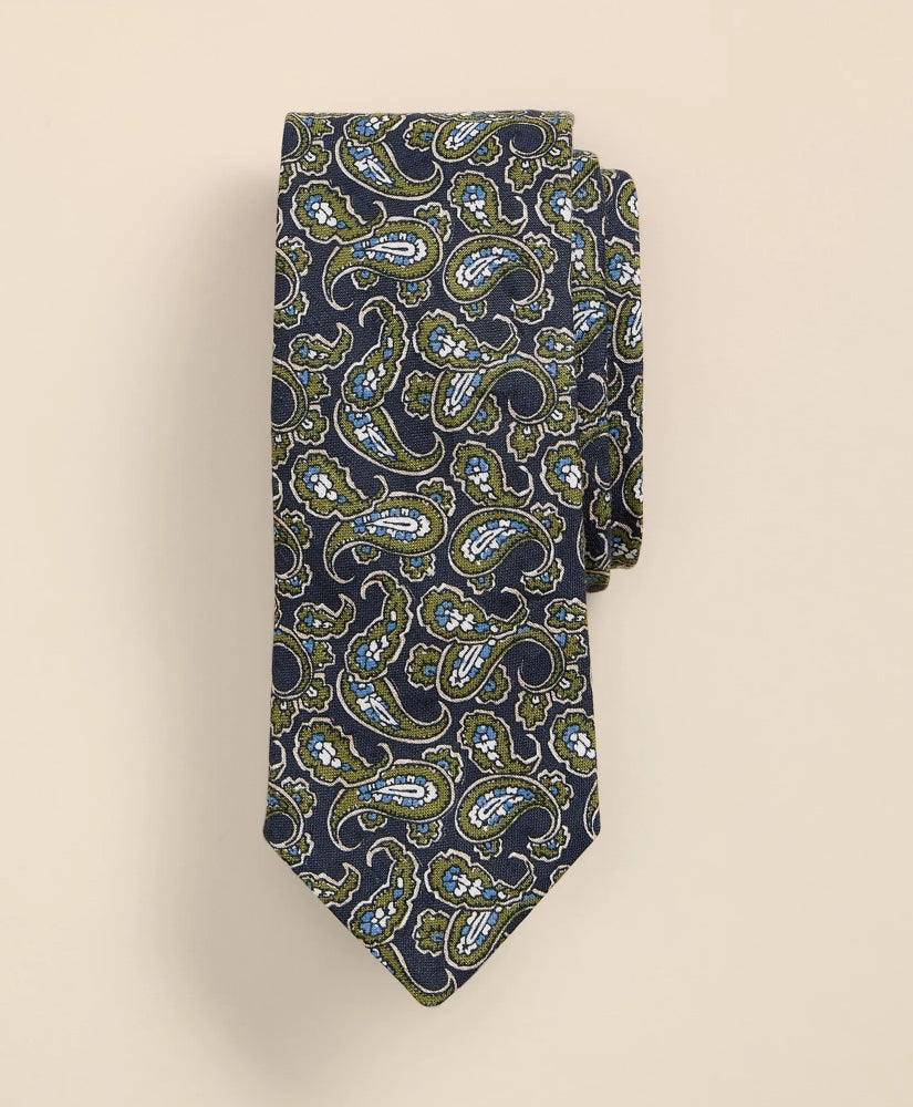 Men Linen Paisley Tie - Brooks Brothers For sale
