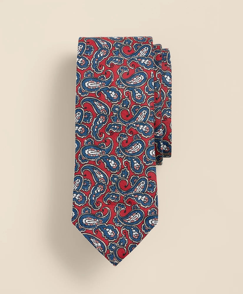 Men Linen Paisley Tie - Brooks Brothers For sale
