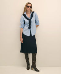 Sale Silk Viscose Pleated Sweater Skirt - Brooks Brothers Near me