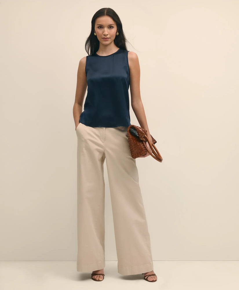 Shirts Sleeveless Shell in Washable Silk - Brooks Brothers Discount