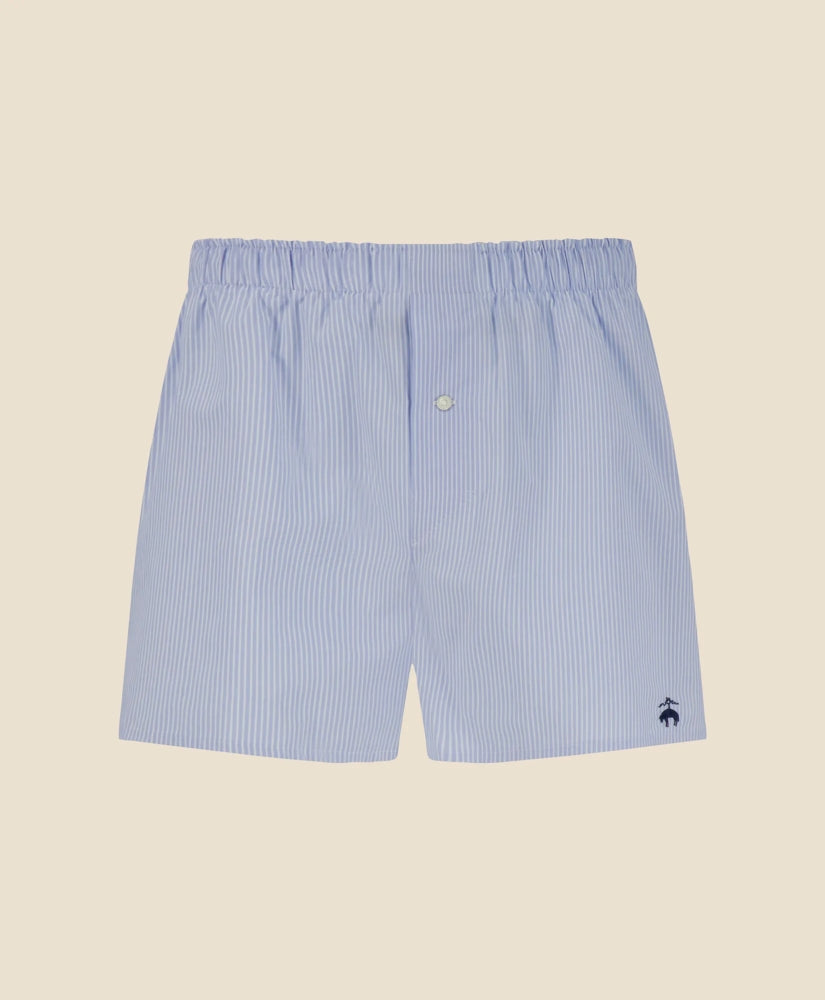 Men Slim Fit Cotton Broadcloth Striped Boxers - Brooks Brothers US