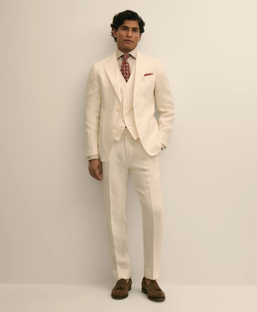 Men Slim Fit Linen Suit Pants - Brooks Brothers US
