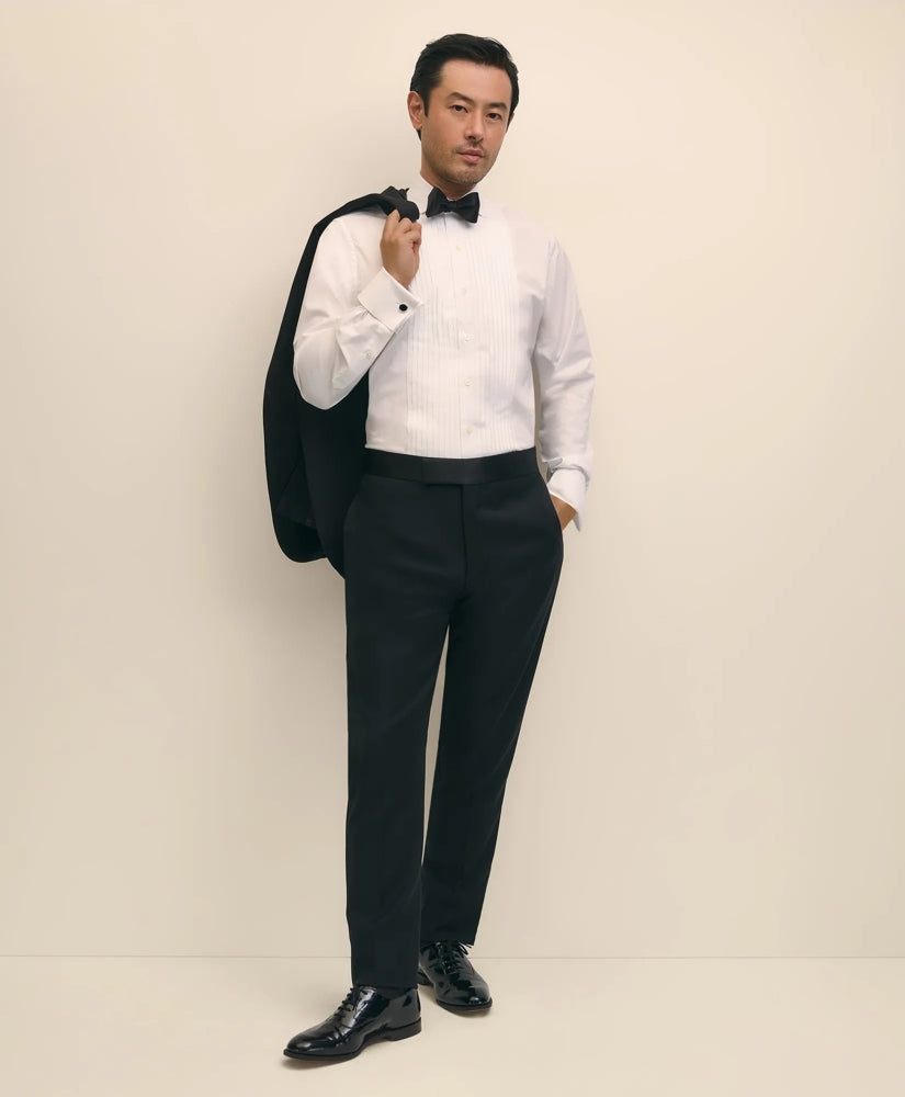 Tailored Slim Fit Merino Wool Twill 1818 Tuxedo Pants - Brooks Brothers On sale