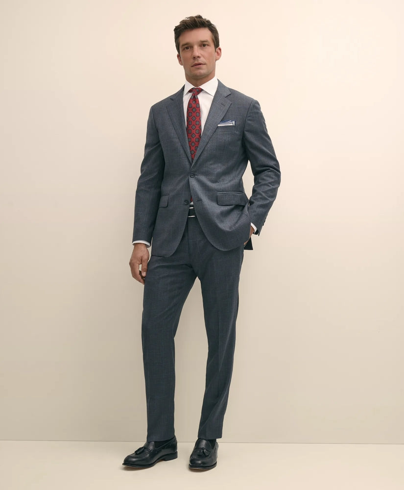 Men Slim Fit Wool Windowpane 1818 Suit - Brooks Brothers For sale