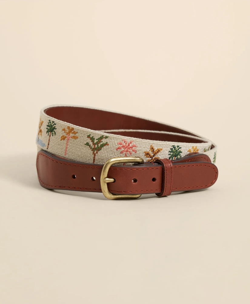 Men Smathers & Branson Needlepoint Desert Palms Belt - Brooks Brothers On sale