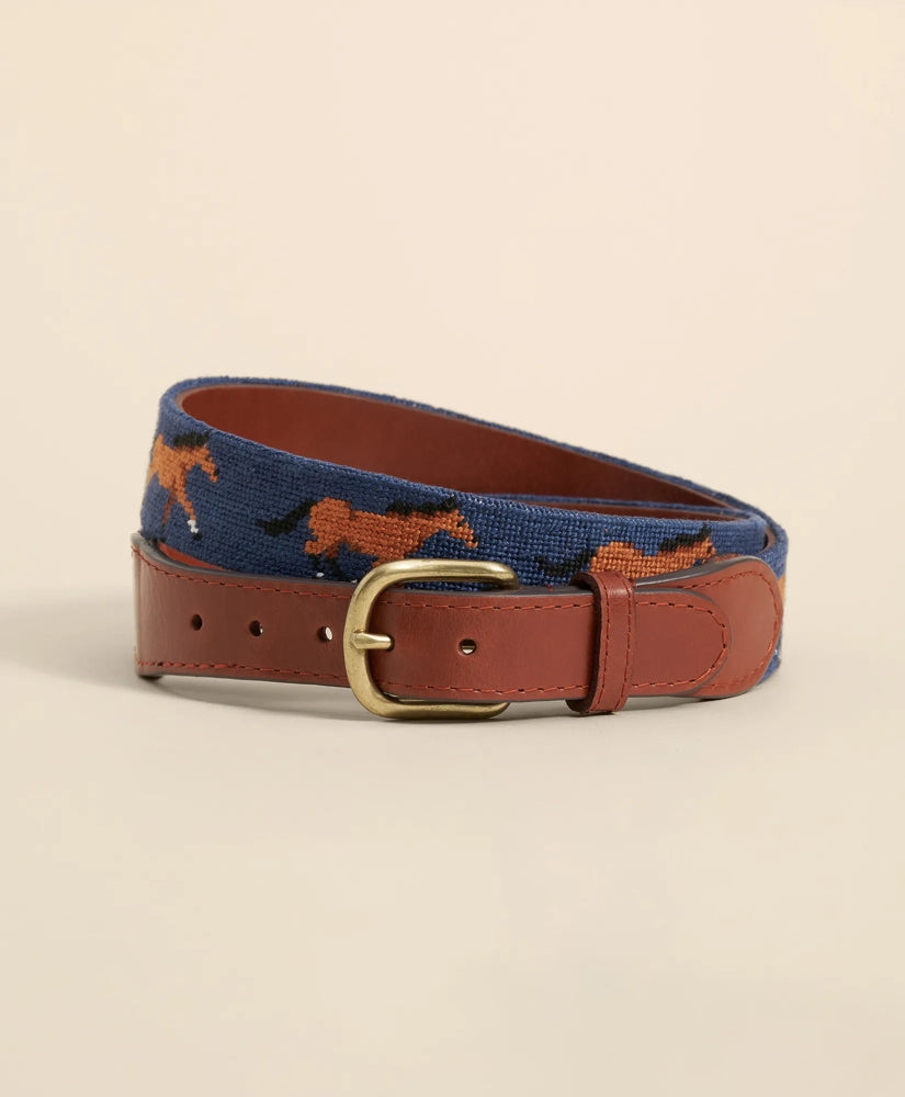 Men Smathers & Branson Needlepoint Horse Belt