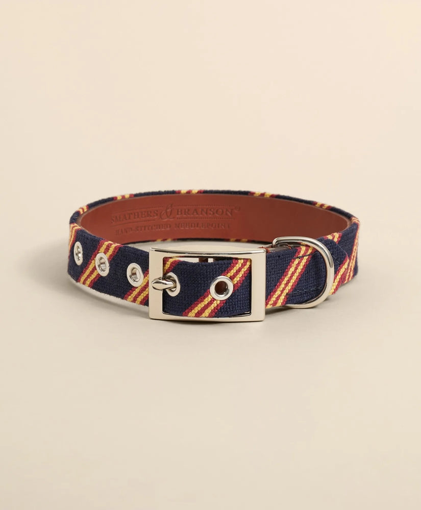 Men Smathers & Branson Needlepoint Rep Stripe Dog Collar - Brooks Brothers Online