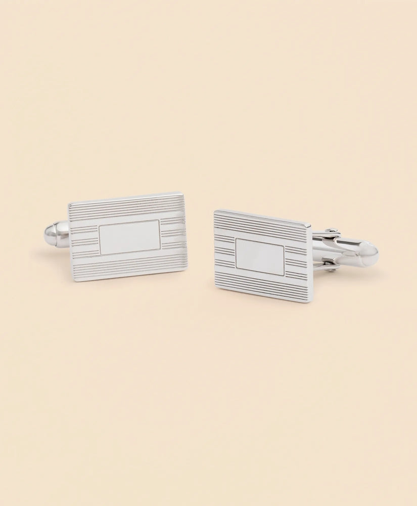 Men Sterling Silver Engravable Rhodium-Plated Cufflinks - Brooks Brothers Near me