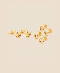Men Sterling Silver Gold-Plated Knot Cufflinks
