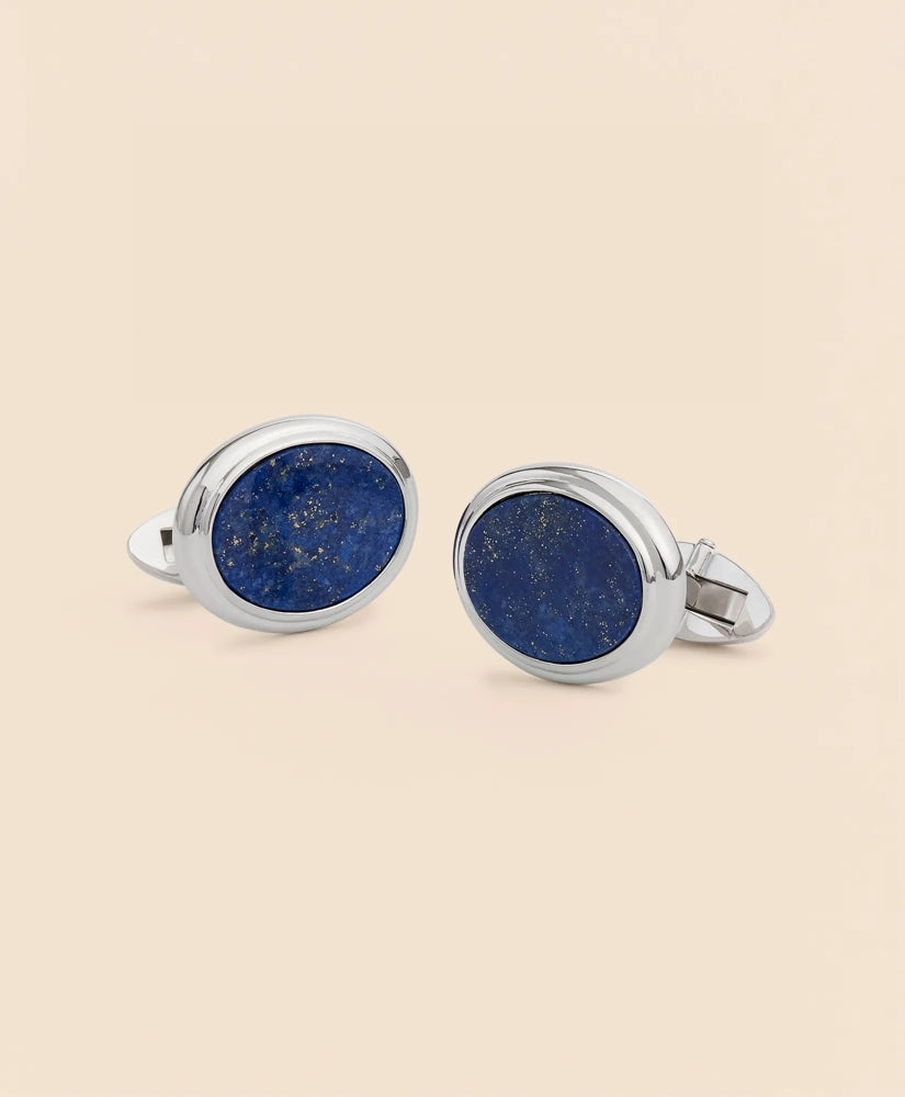 Tailored Sterling Silver Oval Rhodium-Plated Cufflinks - Brooks Brothers Gift
