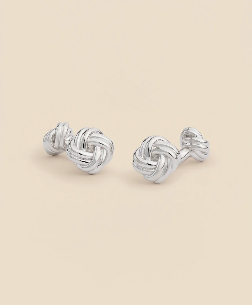 Tailored Sterling Silver Rhodium-Plated Knot Cufflinks - Brooks Brothers sale