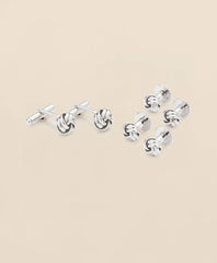 Men Sterling Silver Rhodium-Plated Knot Cufflinks - Brooks Brothers